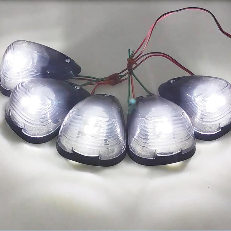 GLOFE 5X Black Smoke Lens Cab Roof Marker Running Lamps with White LED Lights for Ford Super Duty Trucks - Image 5
