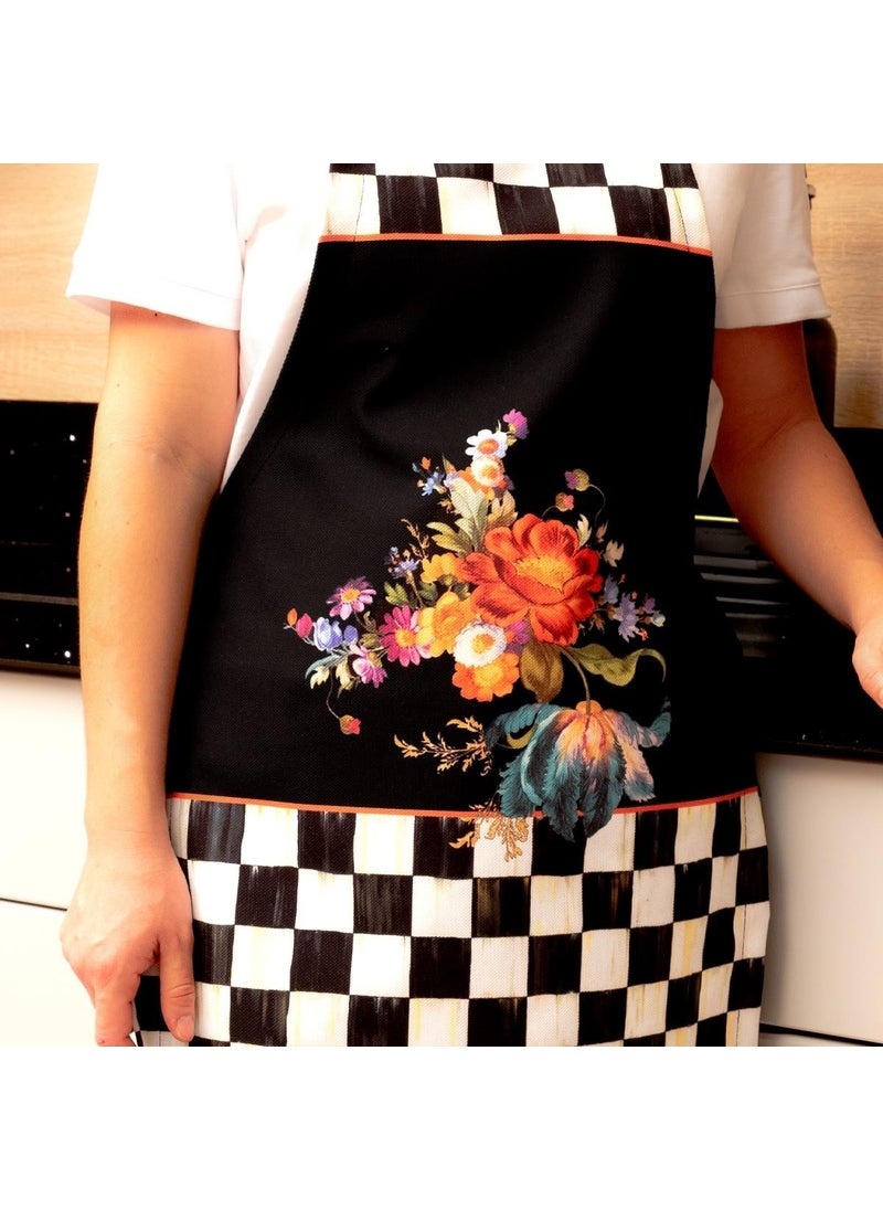 Latuda - Mackenzie Checkerboard Patterned 3-Piece Kitchen Set - Runner, Oven Cover and Kitchen Apron LTD370 - Image 1