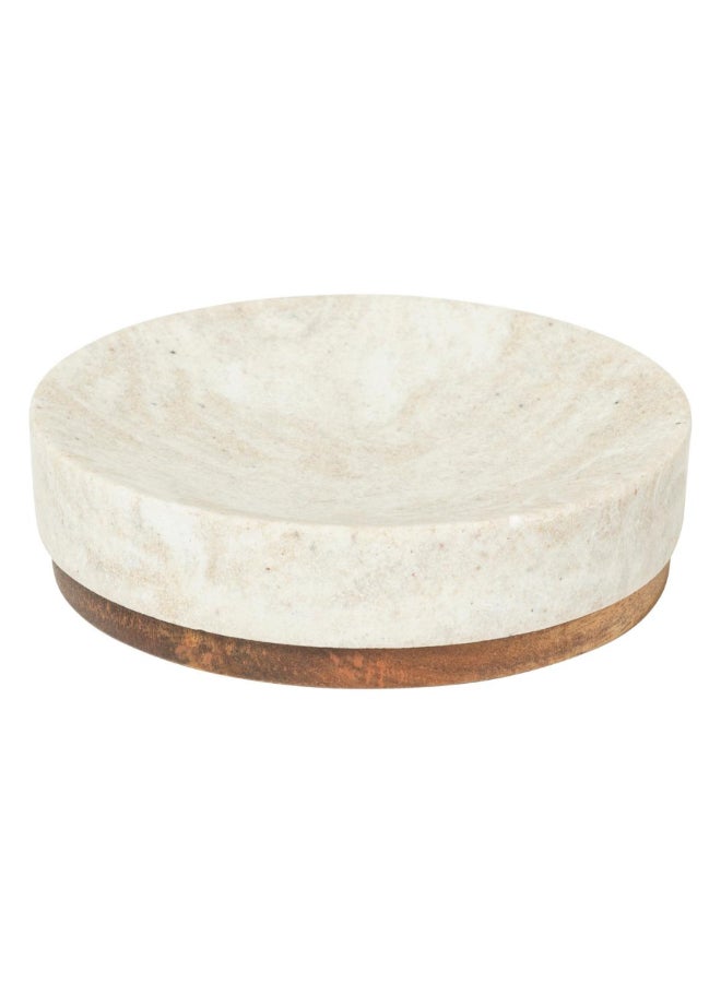 Five Simply Smart Como Marble Effect Round Soap Dish Beige and Brown 2.8 x 10.8 x 10.8 cm 200159A