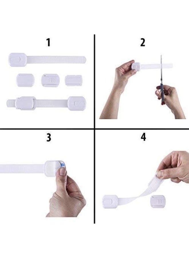 CUTESAFETY Child Proof Safety Locks - Baby Proofing Cabinet Lock with 6 Extra 3M Adhesives - Adjustable Strap Latches to Cabinets, Drawers, Cupboard, Oven, Fridge, Closet Seat, Door, Window - Image 5