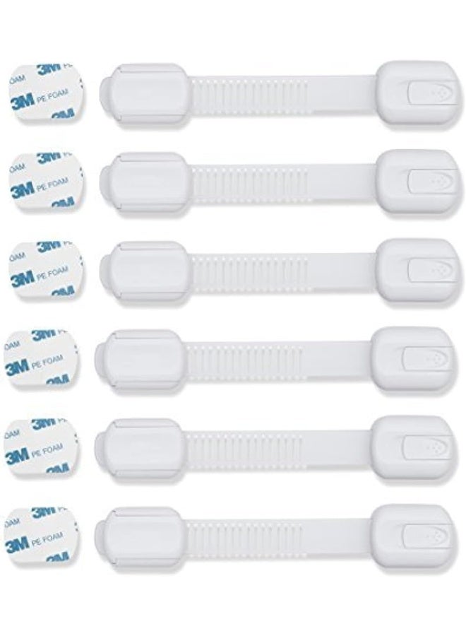 CUTESAFETY Child Proof Safety Locks - Baby Proofing Cabinet Lock with 6 Extra 3M Adhesives - Adjustable Strap Latches to Cabinets, Drawers, Cupboard, Oven, Fridge, Closet Seat, Door, Window - Image 1