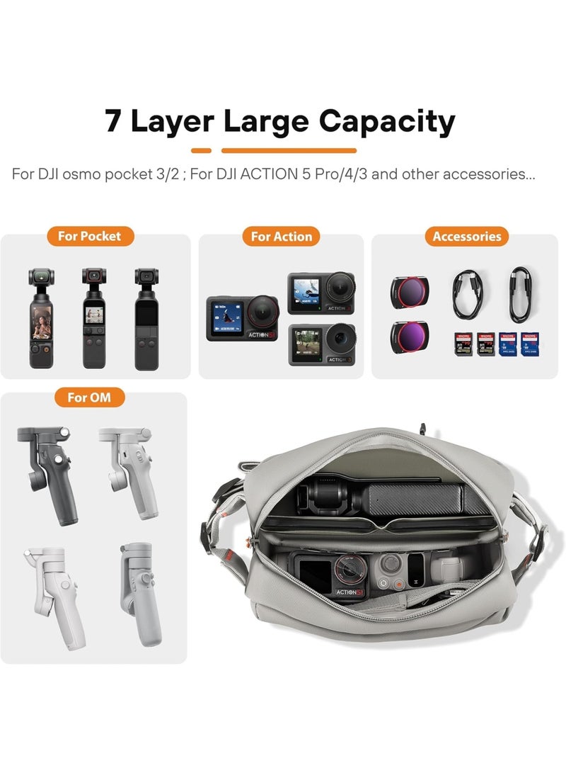 SYOSI Waterproof Camera Storage Bag, All-in-One Portable Travel Case, 900D Polyester Multilayer Organizer, Smart Storage for DJI Osmo Pocket 3 Osmo Mobile 7P Action 5 Pro, for Travel Photography Enthusiasts - Image 2