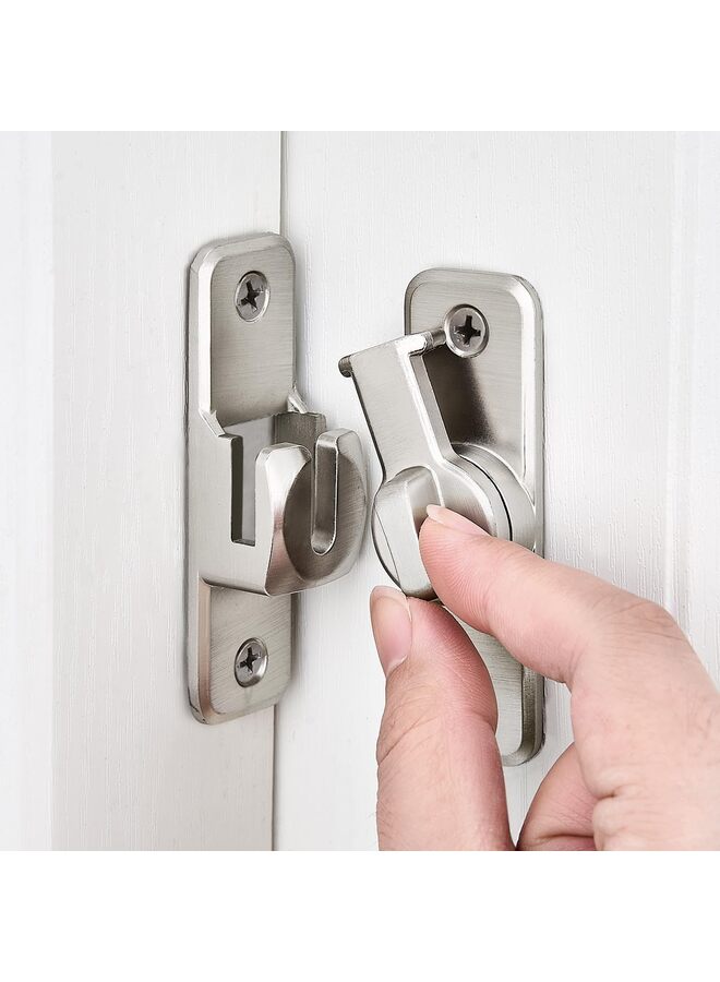 Enhanced Security Flip Latch Lock - Heavy-Duty 90/180 Degree Sliding and Swing Door Latch for Barns, Gates, and More(Silver) - Image 1