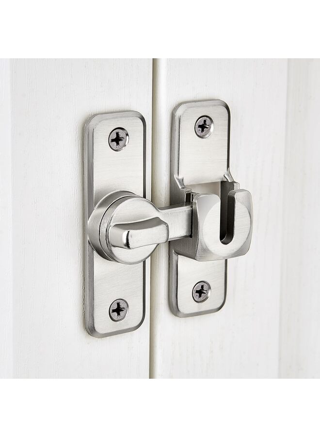 Enhanced Security Flip Latch Lock - Heavy-Duty 90/180 Degree Sliding and Swing Door Latch for Barns, Gates, and More(Silver) - Image 4
