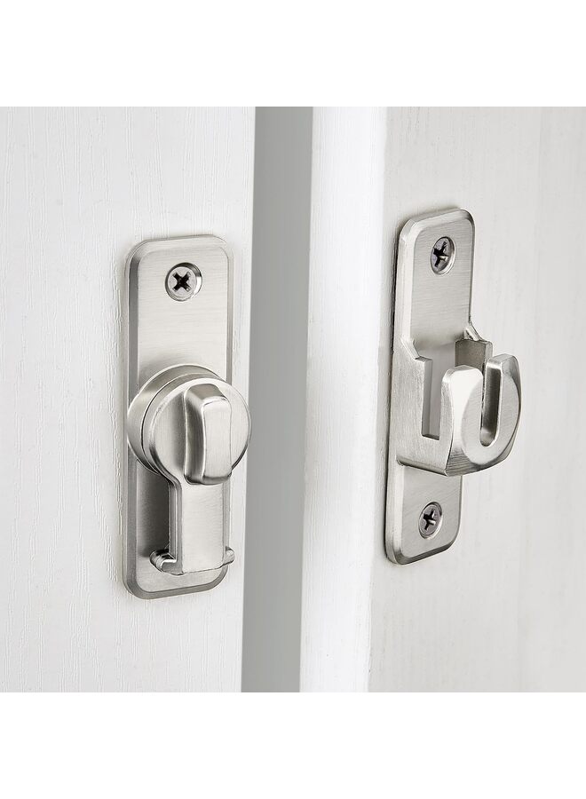 Enhanced Security Flip Latch Lock - Heavy-Duty 90/180 Degree Sliding and Swing Door Latch for Barns, Gates, and More(Silver) - Image 5