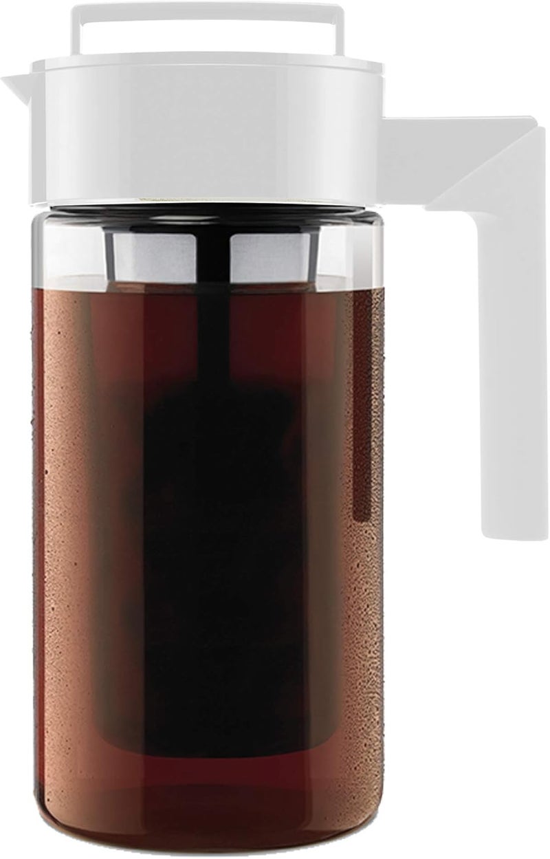 Takeya Patented Deluxe Cold Brew Coffee Maker, One Quart, White - Image 1