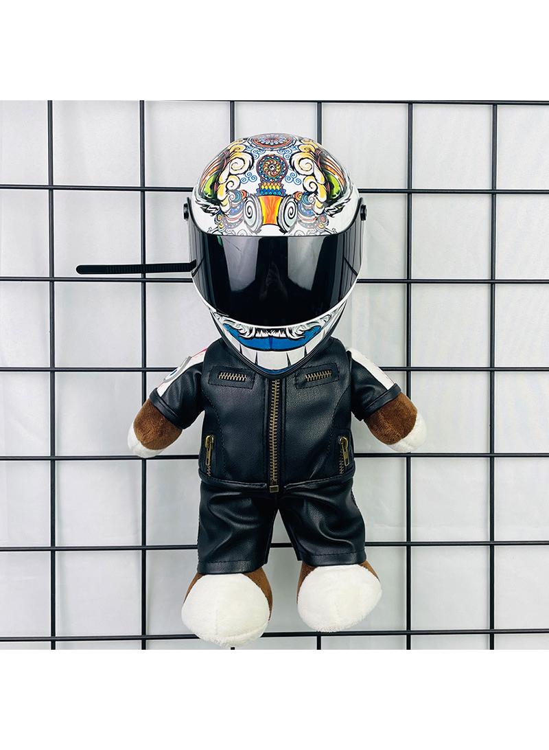 general Mini Style Full Face Plush Toy Helmet Motorcycle Lover’s Small Racing Crash Helmet Souvenir Ornament Desk Decorator Motorsport Fans Gift 30cm - Image 1