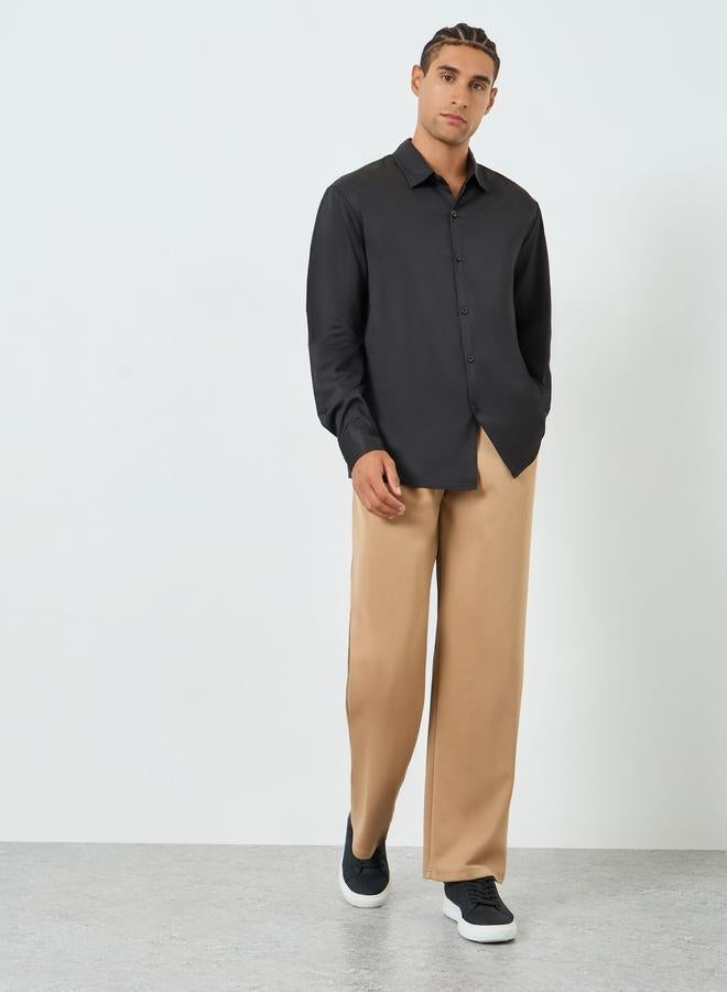Take Two Men Black Spread Collar Long Sleeve Shirt - Image 2
