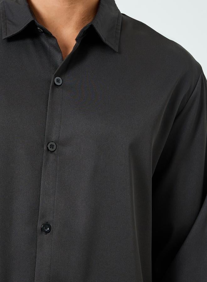 Take Two Men Black Spread Collar Long Sleeve Shirt - Image 3