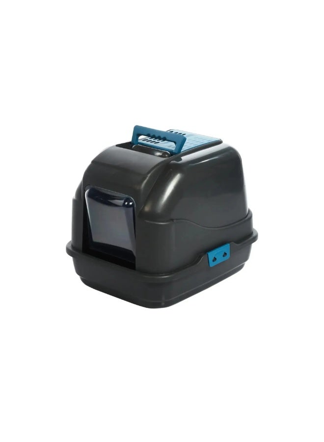 IMAC Easy Cat Hooded Litter Box–Enclosed Toilet, Plastic, Sustainable Cat Care Black 50x40x40cm - Image 2