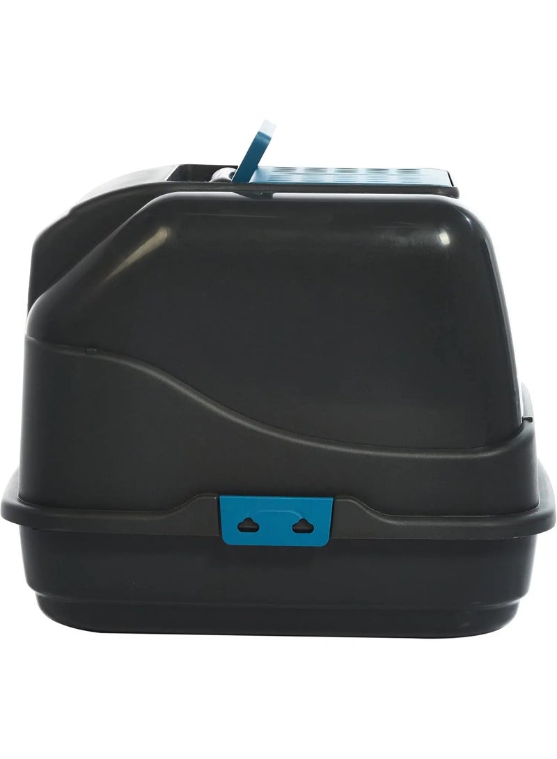IMAC Easy Cat Hooded Litter Box–Enclosed Toilet, Plastic, Sustainable Cat Care Black 50x40x40cm - Image 3