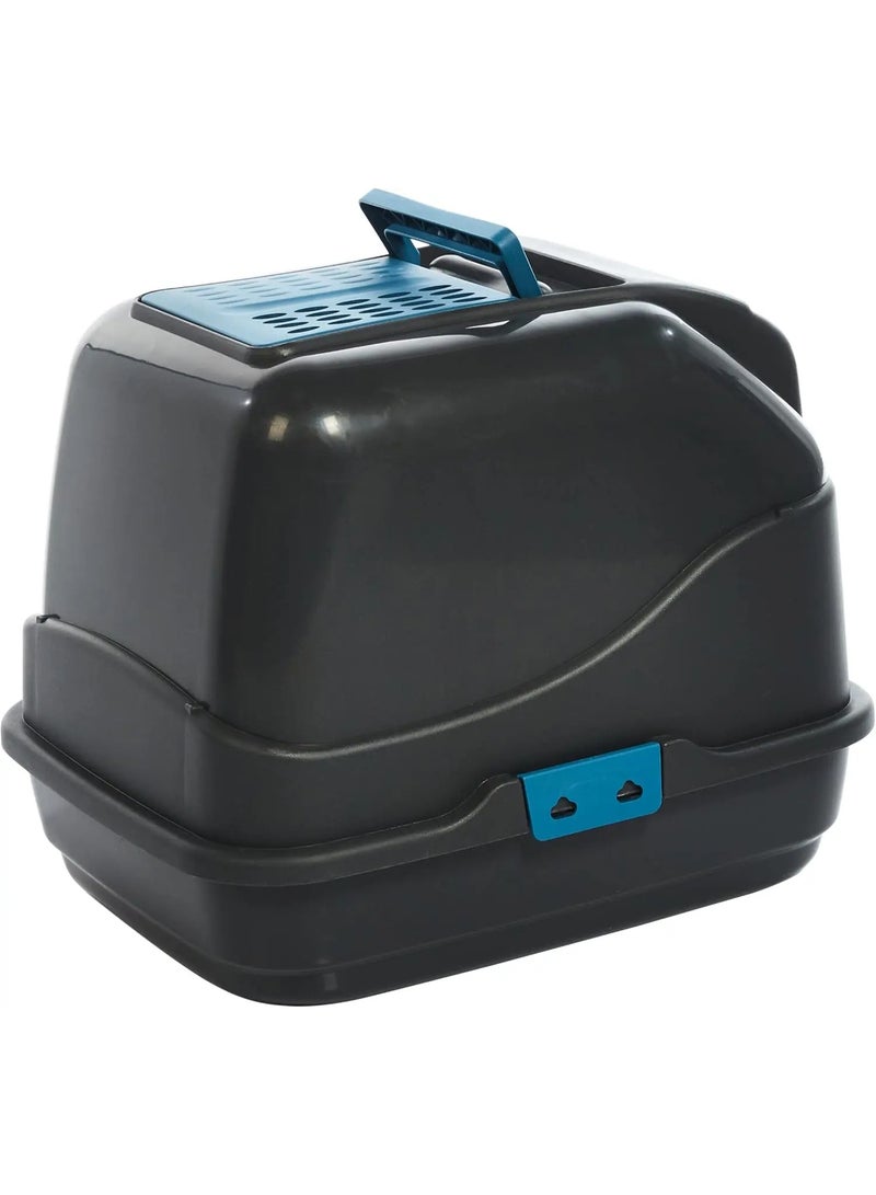 IMAC Easy Cat Hooded Litter Box–Enclosed Toilet, Plastic, Sustainable Cat Care Black 50x40x40cm - Image 5