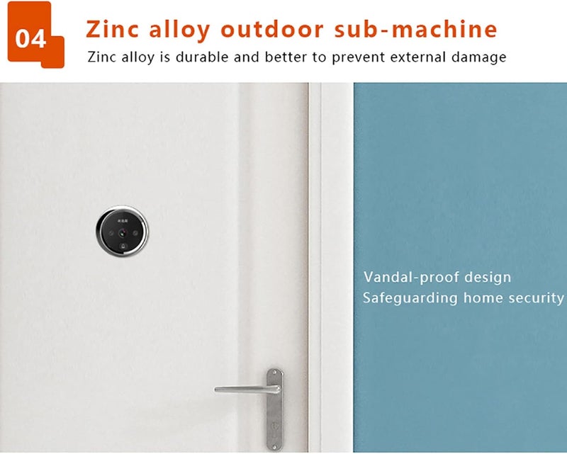 2.8in Smart Electronic Door Viewer Peephole Camera Digital Door Viewer with 90 Wide Angle Infrared Night 800mAh Battery for Home Hotel Apartment - Image 5