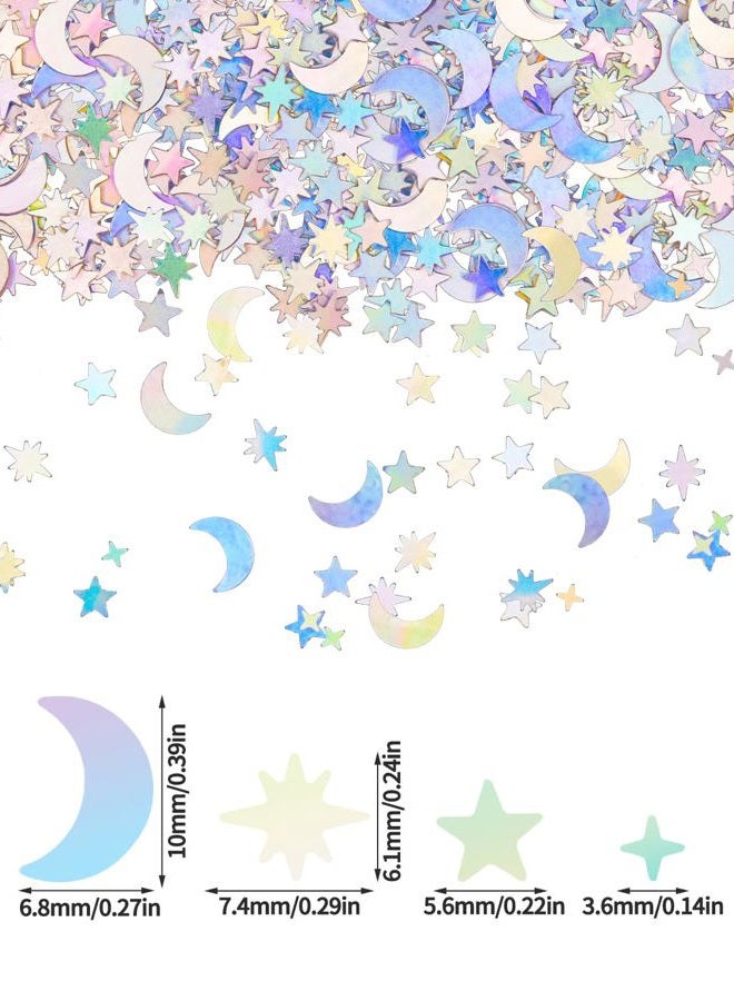 Aecsze 4000 PCS Star Moon Confetti, 10mm Colorful Metallic Glitter Foil Confetti, Confetti Glitter for Party Wedding Festival Decoration - Image 2