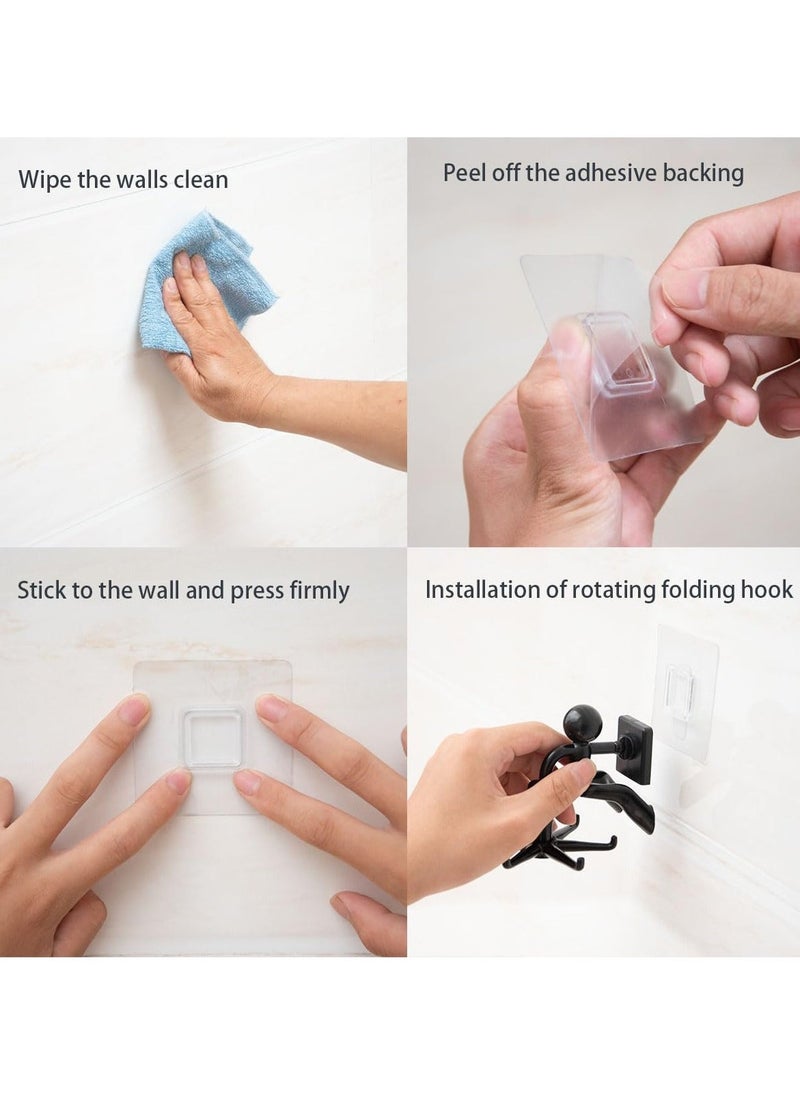 4 Pcs Under Cabinet Kitchen Utensils Hanger 360 Degrees Rotation Organizer Hooks 6 Claws in 1, Multi-Purpose Adhesive Hooks，Kitchen Utensils Hanging Hooks,  for Home Bathroom Kitchen Office - Image 5