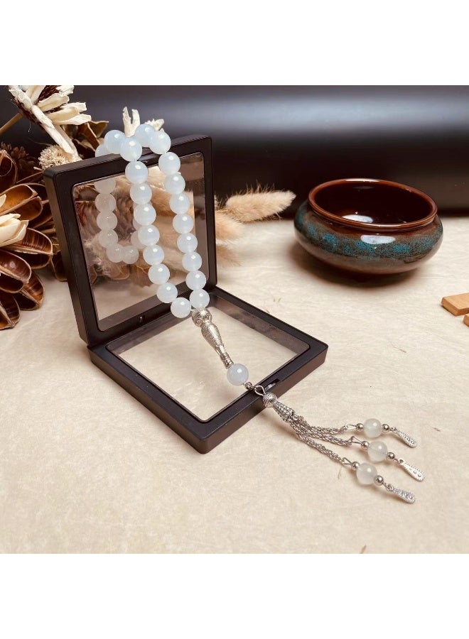 NIBEMINENT 33 Muslim Prayer Beads Milky White/10mm