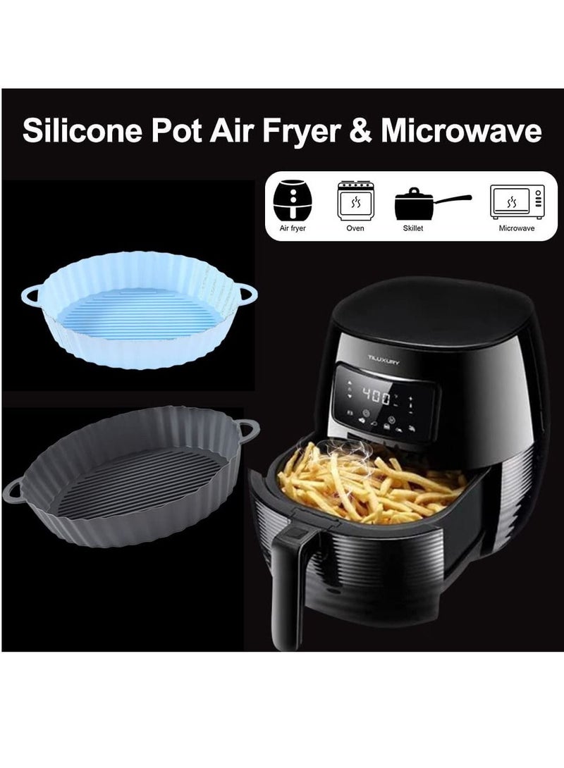 NIBEMINENT Air Fryer Silicone Pot, 2Pcs Liners Round Food Safe Reusable Non-Stick Easy Cleaning Basket For Oven, Replacement for Parchment Liner Paper - Image 4