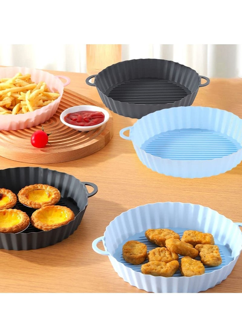 NIBEMINENT Air Fryer Silicone Pot, 2Pcs Liners Round Food Safe Reusable Non-Stick Easy Cleaning Basket For Oven, Replacement for Parchment Liner Paper - Image 3