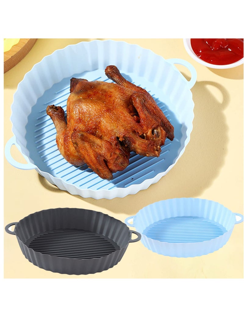 NIBEMINENT Air Fryer Silicone Pot, 2Pcs Liners Round Food Safe Reusable Non-Stick Easy Cleaning Basket For Oven, Replacement for Parchment Liner Paper - Image 2