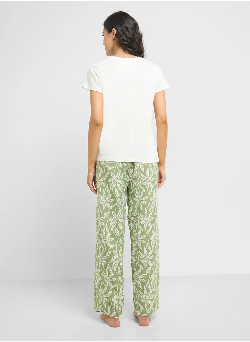Ginger Cotton T-Shirt & Pyjama Set