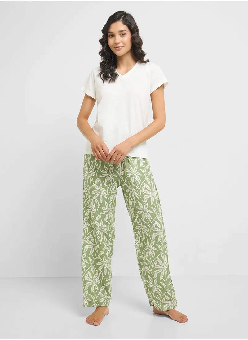 Ginger Cotton T-Shirt & Pyjama Set