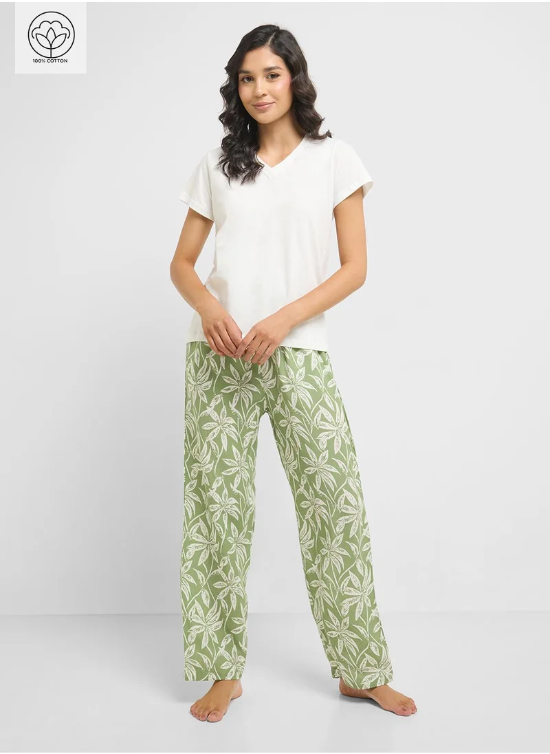 Ginger Cotton T-Shirt & Pyjama Set