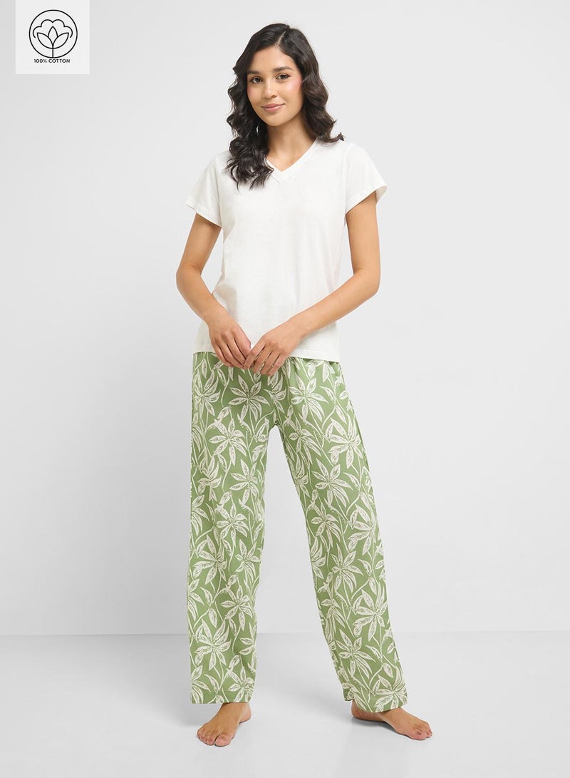 Ginger Cotton T-Shirt & Pyjama Set  - Image 1