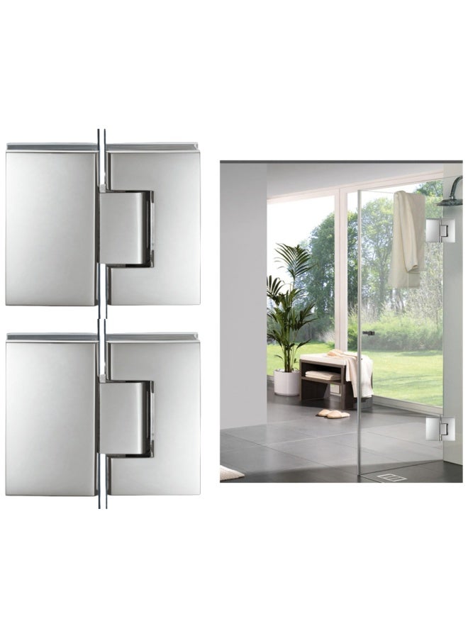 ROBUSTLINE Pack Of 2 Glass To Glass Hinges 135 Degree S/Steel Multipurpose For All Types Of Glass Doors Kg 135 