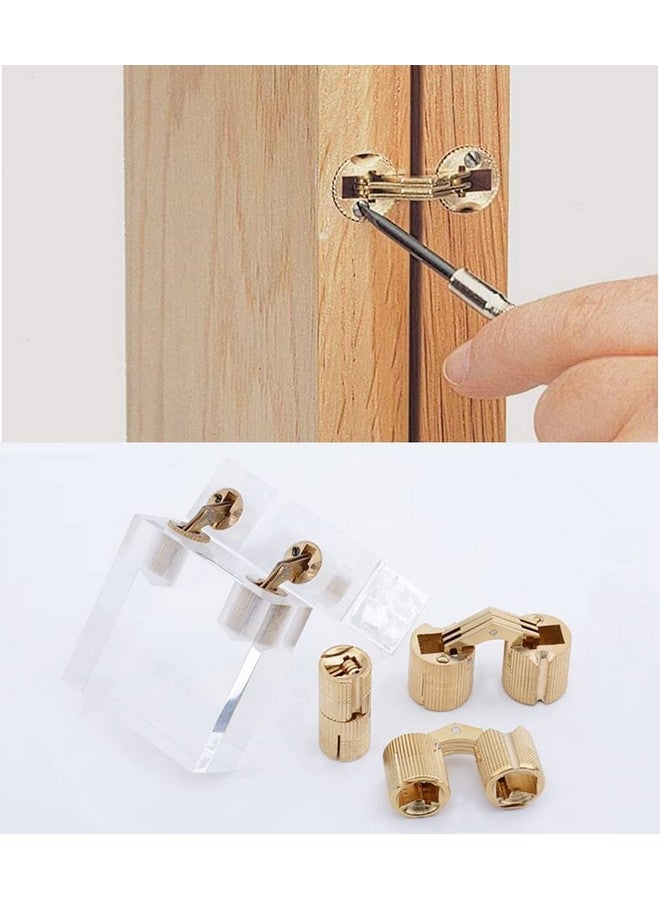 BENLIUDH 14mm Invisible Brass Barrel Hinges Hidden Concealed Furniture Hinges 180 Degree Opening Angle 4Pcs - Image 4