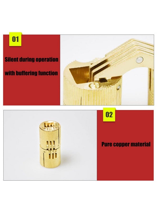 BENLIUDH 14mm Invisible Brass Barrel Hinges Hidden Concealed Furniture Hinges 180 Degree Opening Angle 4Pcs - Image 3