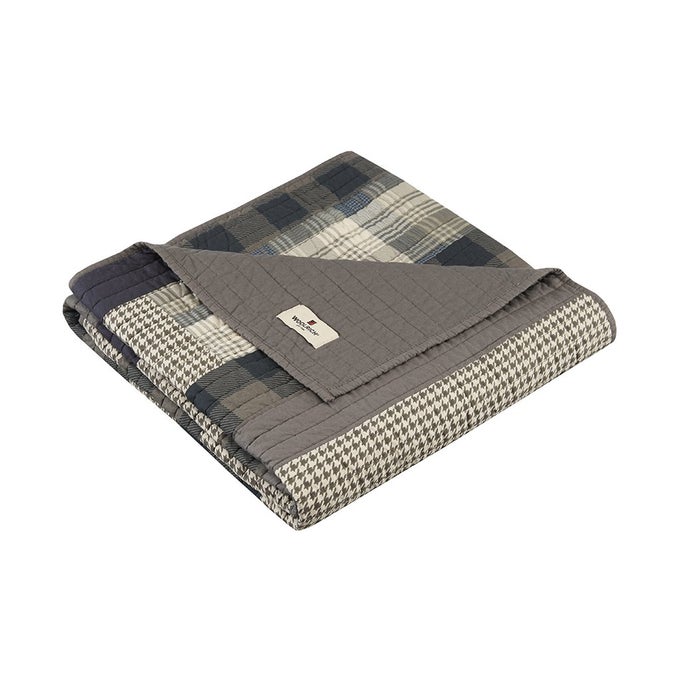 LUXURY QUILTED THROW CABIN LIFESTYLE PATCHWORK WITH MOOSE DESIGN ALL SEASON LIGHTWEIGHT AND BREATHABLE COZY BEDDING LAYER THROWS FOR COUCH SOFA 50 W X 70 L WINTER HILLS TAN