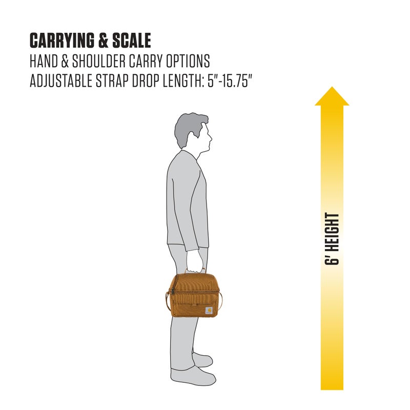Carhartt 12 Can Two Compartment Lunch Box | Durable, Fully-Insulated Lunch Bag for Women & Men, Large Lunchbox (Tarmac) - Image 3
