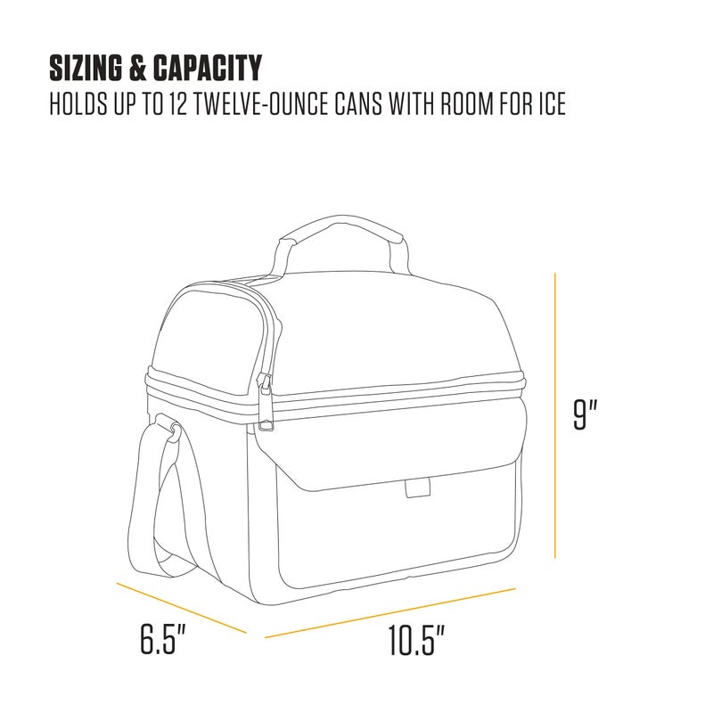 Carhartt 12 Can Two Compartment Lunch Box | Durable, Fully-Insulated Lunch Bag for Women & Men, Large Lunchbox (Tarmac) - Image 2
