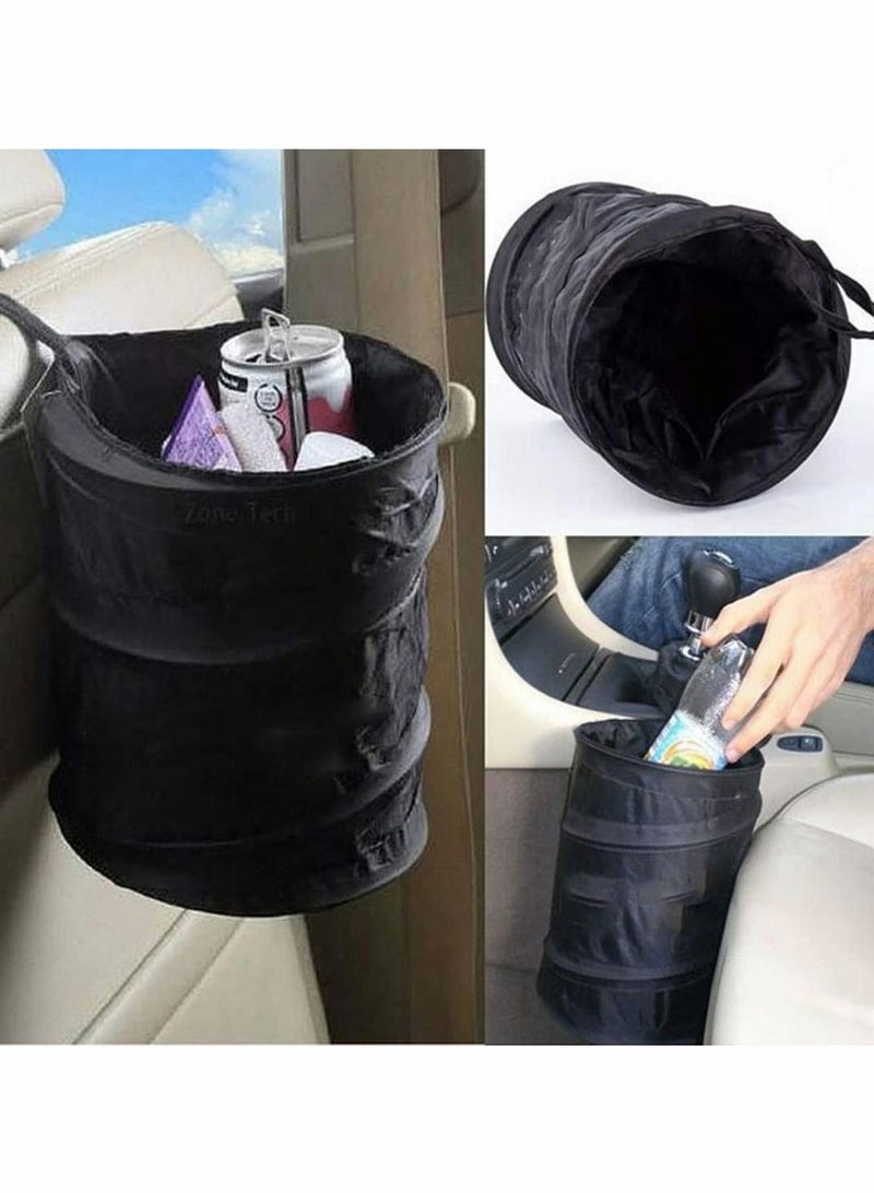 KASTWAVE Car Interior Office Home Mini Home Auto Car Trash Can Garbage Bin Mini Car Trash Can Car Ashtray Container Waste Storage with Card Holder Coin Cup - Image 1