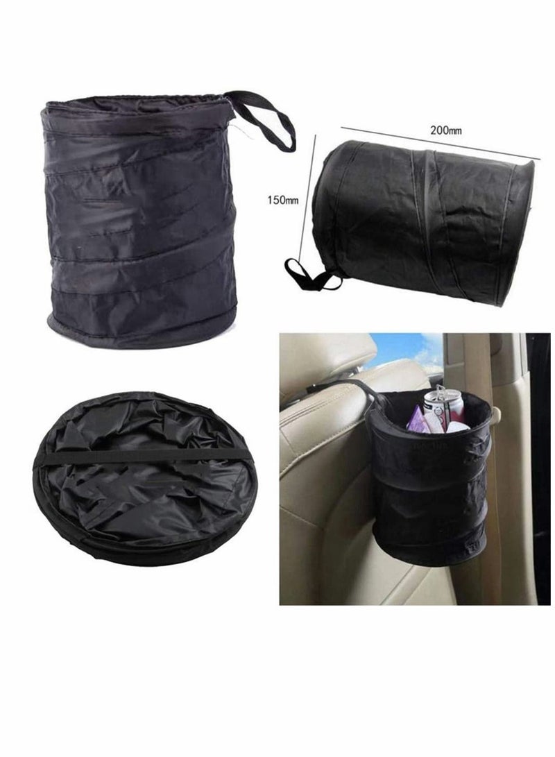 KASTWAVE Car Interior Office Home Mini Home Auto Car Trash Can Garbage Bin Mini Car Trash Can Car Ashtray Container Waste Storage with Card Holder Coin Cup - Image 3