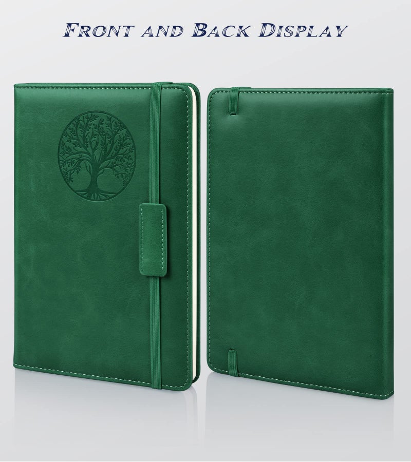 Biuwory Lined Journal Notebook for Women Men,256 Pages A5 Hardcover Leather Journals for Writing,Travel,Business,Work & School,College Ruled Notebooks for Note Taking,Diary Notepad 5.7"Ã—8.3"(green) - Image 3