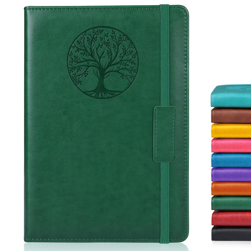 Biuwory Lined Journal Notebook for Women Men,256 Pages A5 Hardcover Leather Journals for Writing,Travel,Business,Work & School,College Ruled Notebooks for Note Taking,Diary Notepad 5.7"Ã—8.3"(green) - Image 1