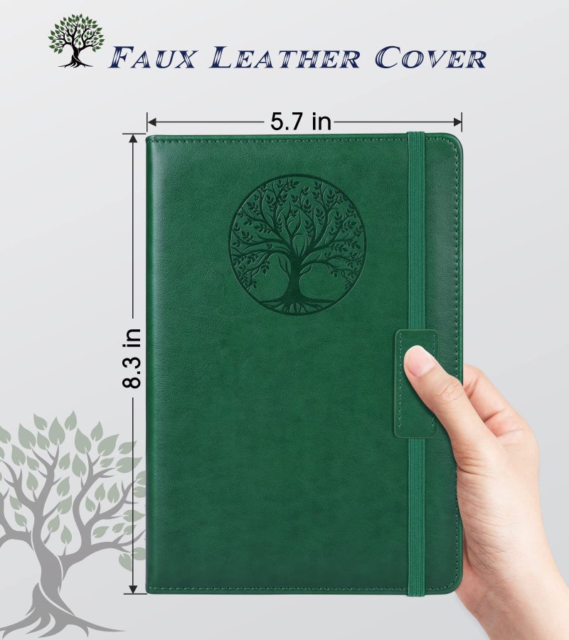 Biuwory Lined Journal Notebook for Women Men,256 Pages A5 Hardcover Leather Journals for Writing,Travel,Business,Work & School,College Ruled Notebooks for Note Taking,Diary Notepad 5.7"Ã—8.3"(green) - Image 2