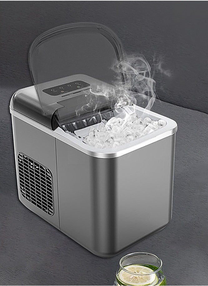 ET-LIFE - Ice Maker Machine, 1.3L, 12kg/24h, 9 Cubes Ready in 8 Mins, Remote Ice Making, Self Cleaning, with Basket and Scoop IM-0606 Black - Image 1