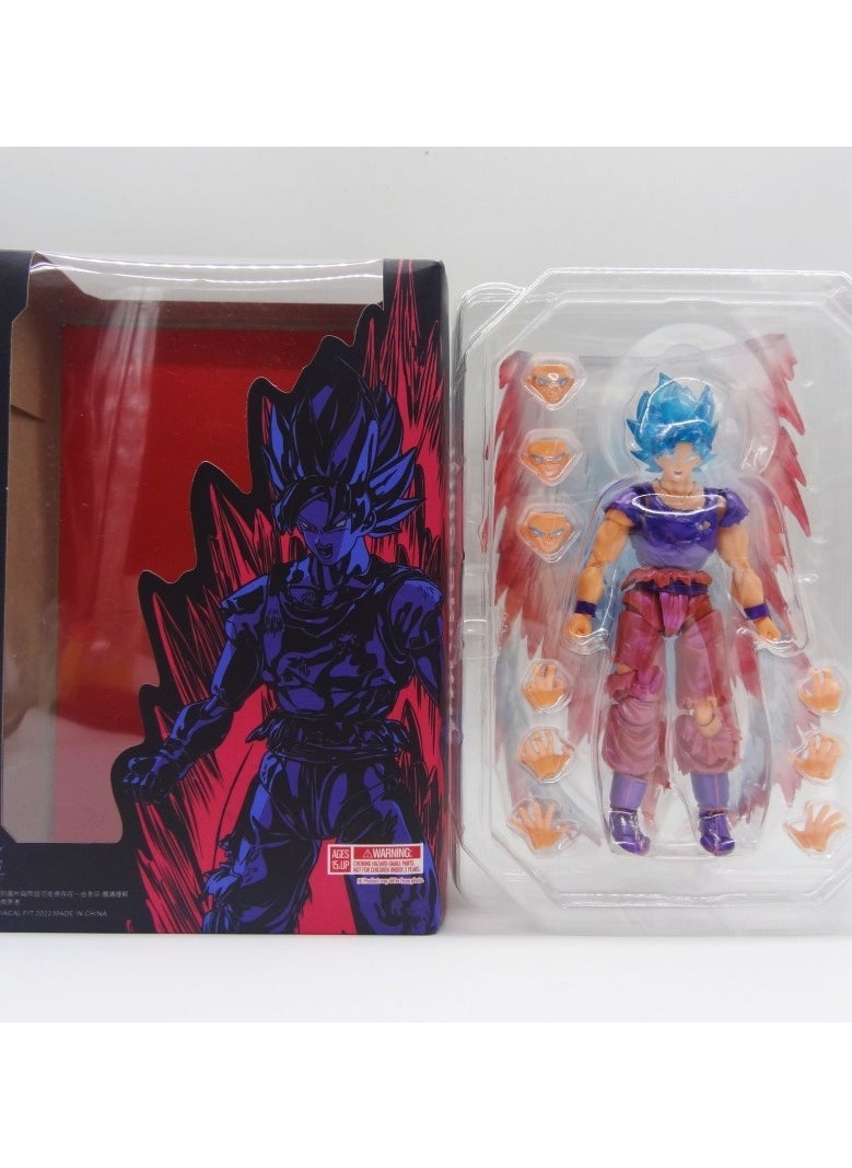 General Dragon Ball Super Saiyan Super Blue Goku Battle Damage Joint Movable Box Figure Model Ornament  - Image 1