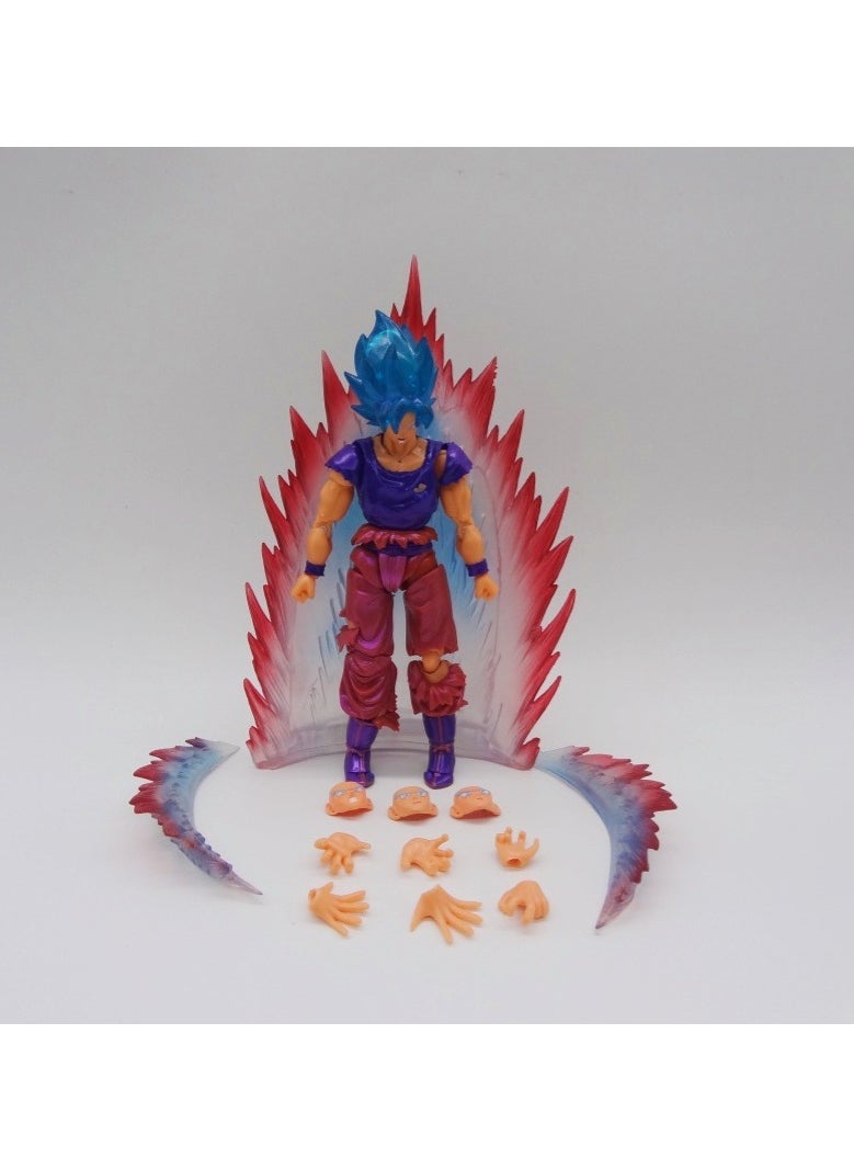 General Dragon Ball Super Saiyan Super Blue Goku Battle Damage Joint Movable Box Figure Model Ornament  - Image 2