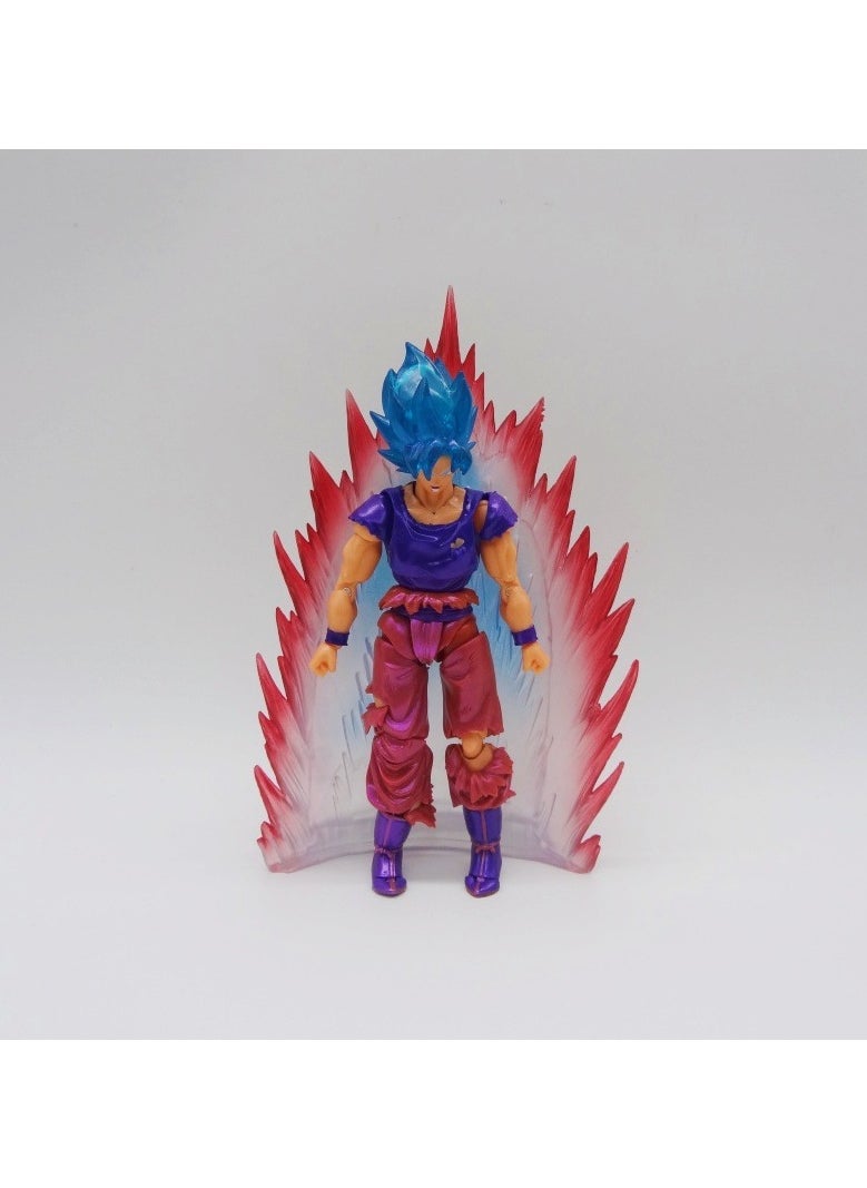General Dragon Ball Super Saiyan Super Blue Goku Battle Damage Joint Movable Box Figure Model Ornament  - Image 3
