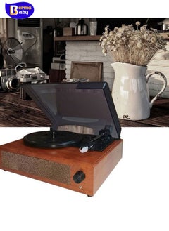 Berma Baby Portable Gramophone Vinyl Record Player Vintage Turntable Phonograph with Built-in Stereo Speakers Bluetooth  - Image 1