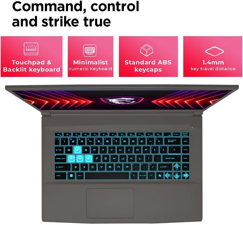 إم اس أي MSI Thin 15 B13UCX | Intel Core i5-13420H | 16GB RAM | 512GB SSD | GeForce RTX2050 4GB GDDR6 | 15.6" FHD IPS 144Hz | Cosmos Gray | Windows 11 Pro | Arabic Keyboard | 9S7-16R831-2257 - (UPGRADED) english Cosmos Grey - Image 2