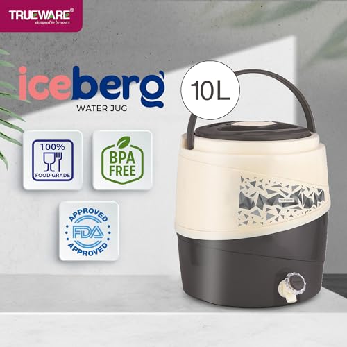 Trueware ICE Berg 12 Insulated Water Jug, 10 litres | Grey | PU Insulated | Food Grade | Easy to Carry | BPA Free | Ideal for Travel | Picnic | Homes | Office | Shops | Clinics - Image 5