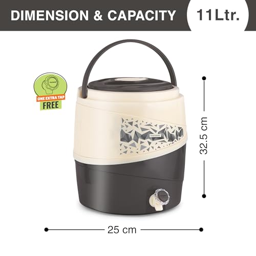 Trueware ICE Berg 12 Insulated Water Jug, 10 litres | Grey | PU Insulated | Food Grade | Easy to Carry | BPA Free | Ideal for Travel | Picnic | Homes | Office | Shops | Clinics - Image 2