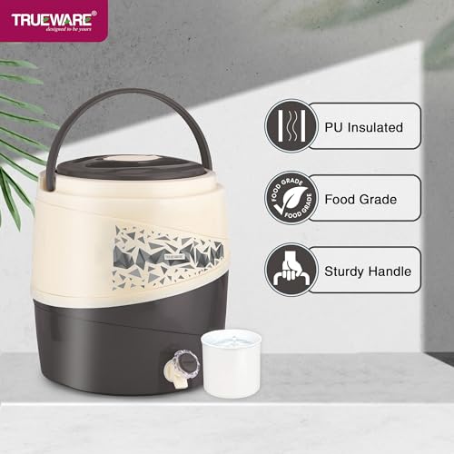 Trueware ICE Berg 12 Insulated Water Jug, 10 litres | Grey | PU Insulated | Food Grade | Easy to Carry | BPA Free | Ideal for Travel | Picnic | Homes | Office | Shops | Clinics - Image 4
