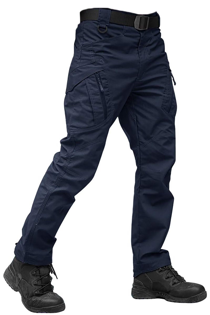 TACVASEN Men's Tactical Pants 9 Pockets Cargo Hiking Pants Lightweight Work Pants for Men Construction Water Resistant Navy 34 - Image 1
