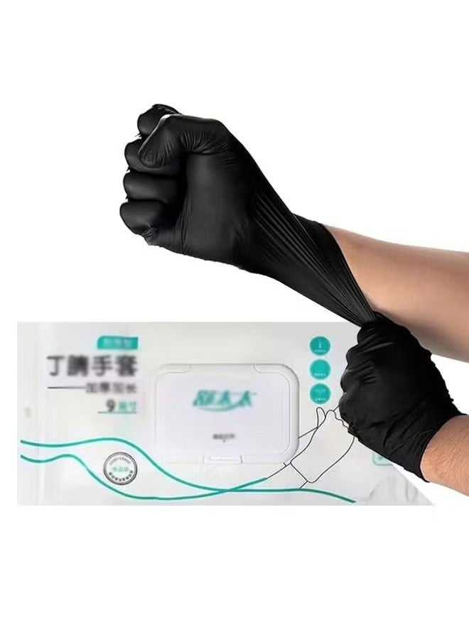 Generic 30 Pieces Disposable Black Nitrile Gloves Extra Thick Powder and Latex Free Rubber Gloves Surgical Medical Exam Gloves Food Safe Cooking Gloves Vegetable Was  - Image 1