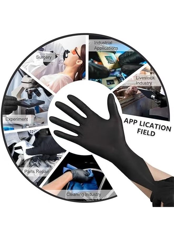 Generic 30 Pieces Disposable Black Nitrile Gloves Extra Thick Powder and Latex Free Rubber Gloves Surgical Medical Exam Gloves Food Safe Cooking Gloves Vegetable Was  - Image 2